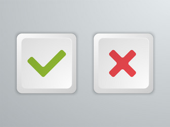 no and yes computer keyboard buttons icons vector