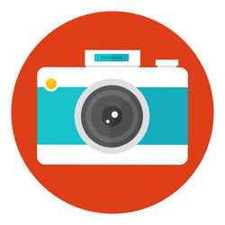 Photo camera icon in circle vector