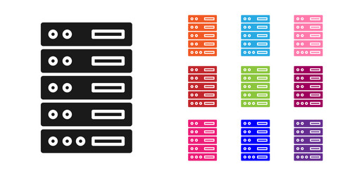 black server data web hosting icon isolated vector image