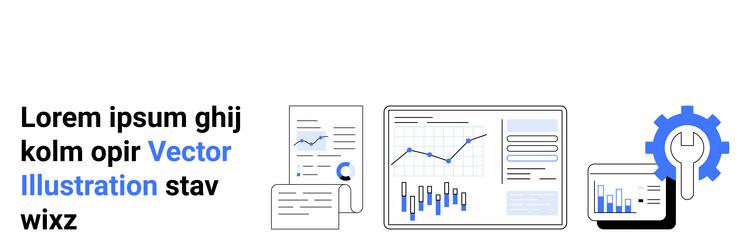 data visualization and analytics concept vector image
