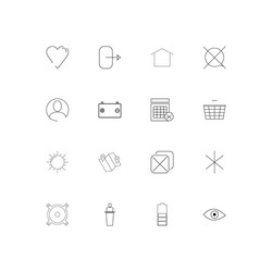 interface simple linear icons set outlined vector image