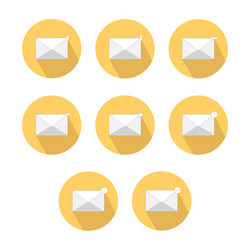 set mail icons with status in flat design eps vector image