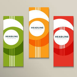 set pattern with abstract circle banner vector image