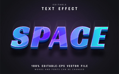 Space text editable 3d style effect vector