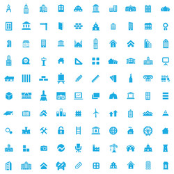 100 architecture icons vector