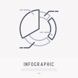 circle diagram thin line icon vector