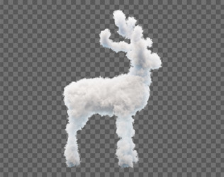 image of clouds in the form a deer soft lines vector image