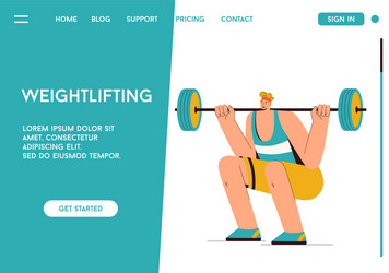 landing page weightlifting concept vector image