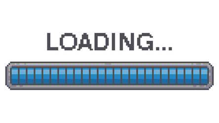 pixel art 8 bit loading bar indicator retro vector image