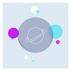 planet space moon flag mars white line icon vector image