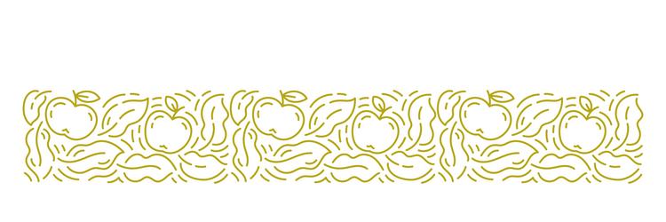 apple and leaves horizontal background pattern vector