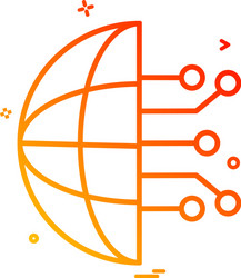 artificial circuit intelligence nor icon design vector image