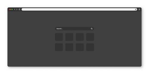 blank web browser window with toolbar and search vector image
