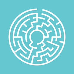 circular maze turquoise blue vector