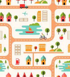 City map for children play mat Royalty Free Vector Image