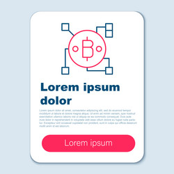 line blockchain technology bitcoin icon isolated vector image