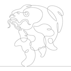 One continuous linefloating fish profile Vector Image