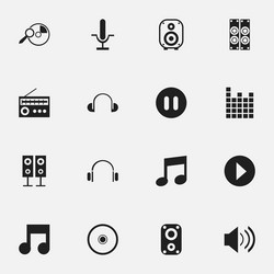 set of 16 editable song icons includes symbols vector image