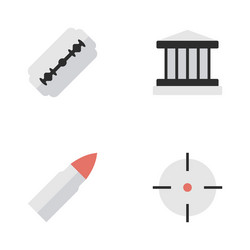 Set of simple crime icons vector