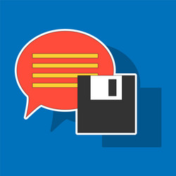 sticker text message icon speech bubble symbol vector image