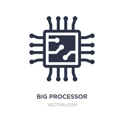 big processor icon on white background simple vector image
