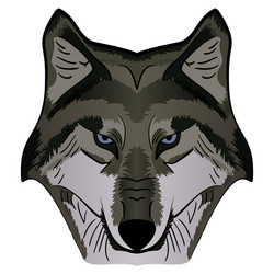 cartoon mascot image grey wolf head vector