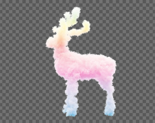 image of clouds in the form a deer soft lines vector image