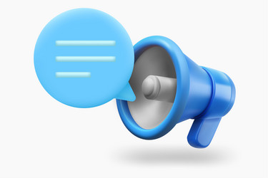 loudspeaker with speech cloud 3d vector image