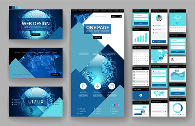 Modern Website Header & Interface Elements vector image
