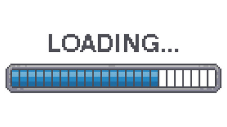 pixel 8-bit loading bar video game ui vector image