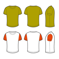 T-Shirt Front & Side Views vector image