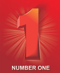 3d shiny number one on abstract background vector image