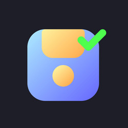 Apply saving flat gradient fill ui icon for dark vector