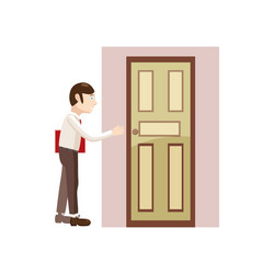 man with a folder at the door icon cartoon style vector