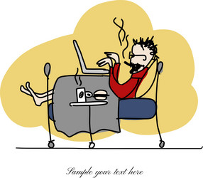 programmer at work sketch for your design vector image