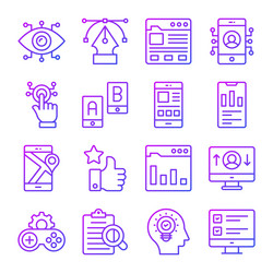 set of user interface icons web design vector image