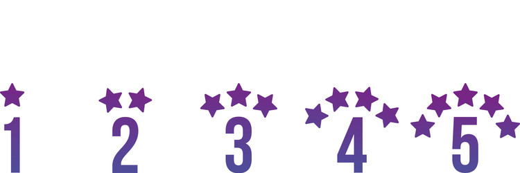 star rating signs in flat style with numbers vector