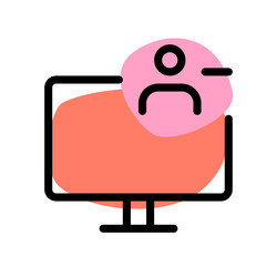 deleting user data or accounts on a monitor vector image
