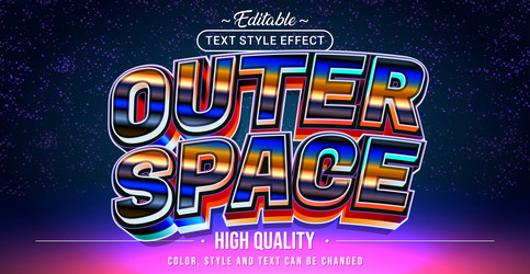 editable text style effect - outer space vector image