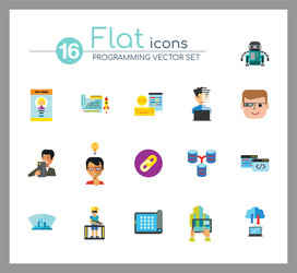 programming icon set vector image