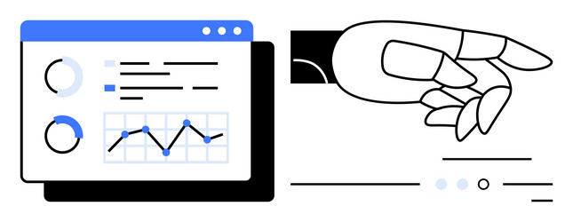 artificial intelligence analyzing data vector image