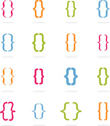 bracket curly set form with various vector image