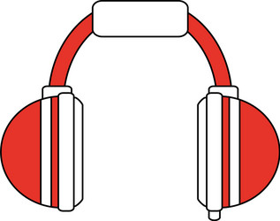 Color silhouette image cartoon orange headphones vector