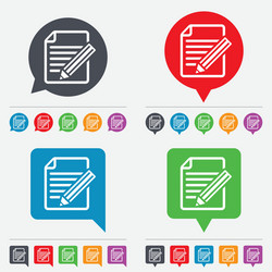 edit document sign icon content button vector image