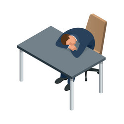 Isometric businessman isolated on write creating vector