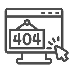 monitor with error 404 and cursor pointer mouse vector image