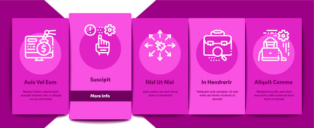 pentesting software onboarding elements icons set vector image