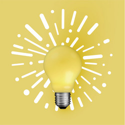 Realistic matte lightbulb with abstract background vector