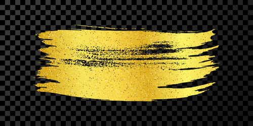 Gold brush stroke on dark background vector