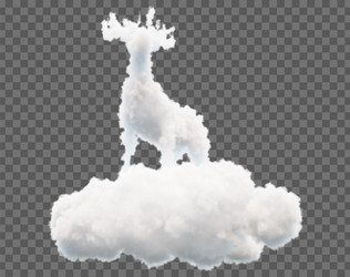 image of clouds in the form a deer soft lines vector image